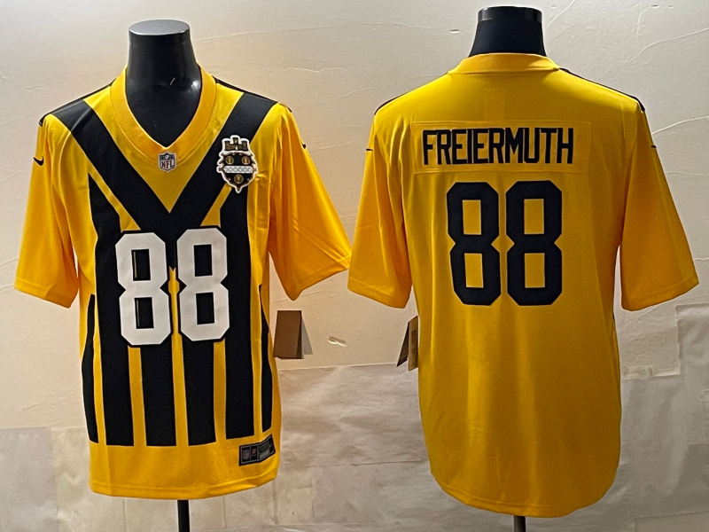 Men's Pittsburgh Steelers Pat Freiermuth #88 Gold Alternate 1933 Throwback Jersey